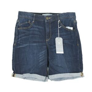 WIT & WISDOM Ab Solution Denim Shorts Size 2 Indigo Dark Blue Wash Jean NWT B17